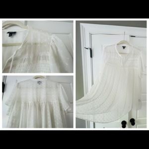 White chiffon semi-sheer blouse. Torrid size 3.